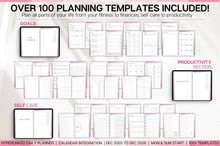 Load image into Gallery viewer, 2026 Digital Planner | PINK GoodNotes Planner With Daily, Weekly &amp; Monthly Planner | SMART Apple, ChatGPT, Google Integration links
