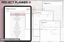 Load image into Gallery viewer, 2026 Digital Planner MEGA BUNDLE for Professionals | Daily Planner, Project Planner, Digital Notebook &amp; Meeting Notes, Smart Apple Links
