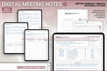 Load image into Gallery viewer, 2026 Digital Planner MEGA BUNDLE for Professionals | Daily Planner, Project Planner, Digital Notebook &amp; Meeting Notes, Smart Apple Links
