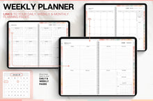 Load image into Gallery viewer, 2026 Digital Planner | PEACH GoodNotes Planner With Daily, Weekly &amp; Monthly Planner | SMART Apple, ChatGPT, Google Integration links
