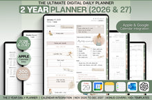 Load image into Gallery viewer, The 2 YEAR Digital Planner (2026 &amp; 2027) in GREEN. Daily Weekly, Monthly Planner &amp; Life Planner. Ideal for use on Goodnotes and iPad. Smart Apple Links
