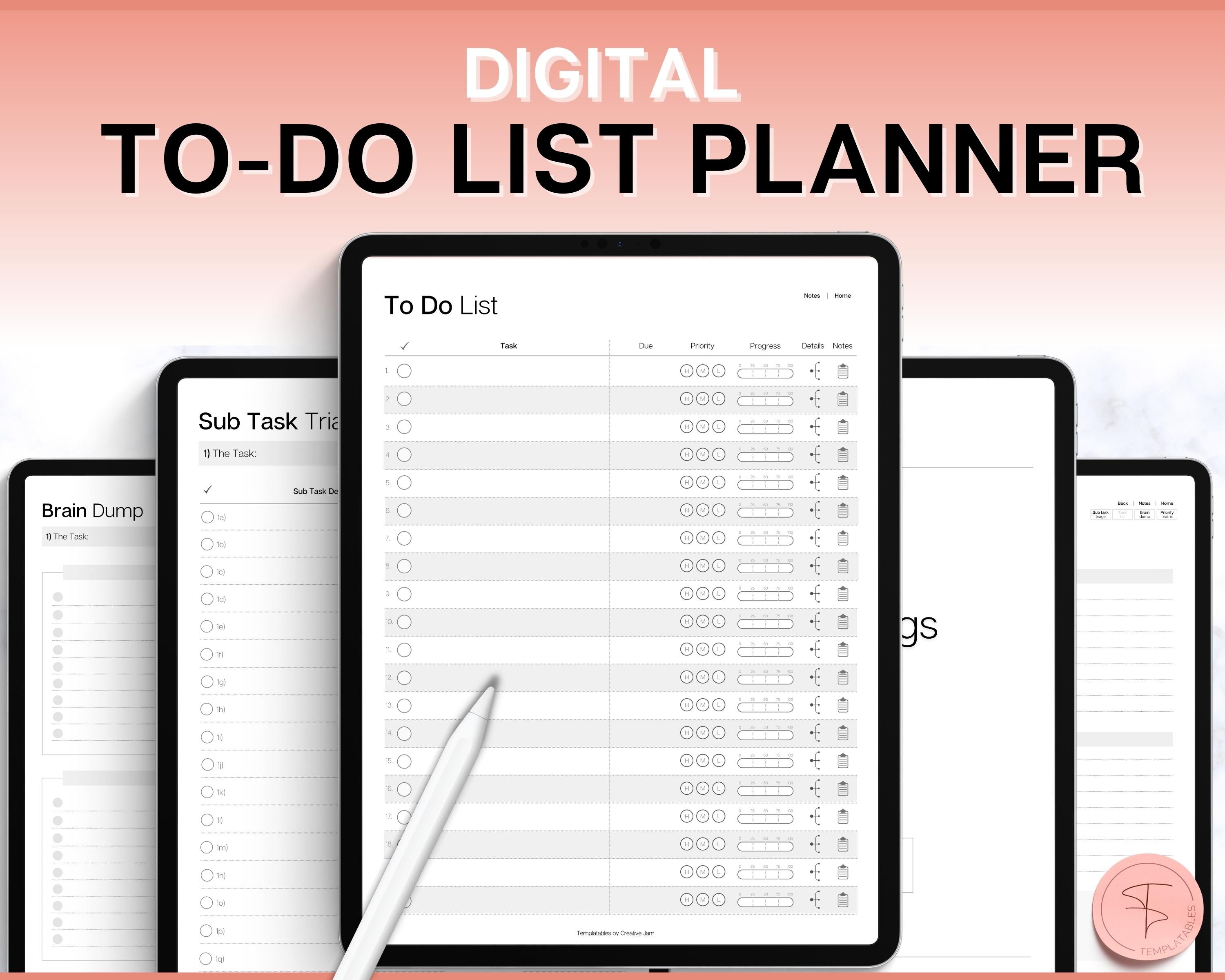 Hyperlinked Digital To-Do List for GoodNotes - Streamline Productivity