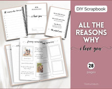 Load image into Gallery viewer, Reasons Why I love You Scrapbook for Valentines Day Gift | Last Minute Present, Love Notes Journal, Paper Anniversary &amp; Story so far | For Him &amp; Her
