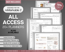 Load image into Gallery viewer, ESSENTIALS template pack for the reMarkable 2 | 2025 Daily Planner, Digital To Do List, Meeting Minutes, Meeting Notes, Journal &amp; Notebook
