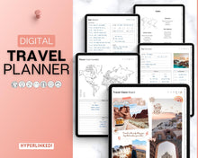 Load image into Gallery viewer, Digital Travel Planner | iPad &amp; GoodNotes Travel Journal, Packing List &amp; Travel Itinerary for Vacations &amp; Trips
