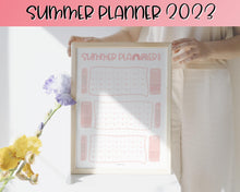 Load image into Gallery viewer, Kids Summer Calendar 2023 | Summer Poster, Summer Countdown, Printable Planner &amp; Checklist | Pink
