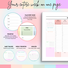 Load image into Gallery viewer, Weekly Hourly Planner Notepad, Daily Planner Desk Pad, Weekly Schedule, To Do List Note Pad, ADHD Planner | 50 Undated Tear Away Sheets A4 | Colorful

