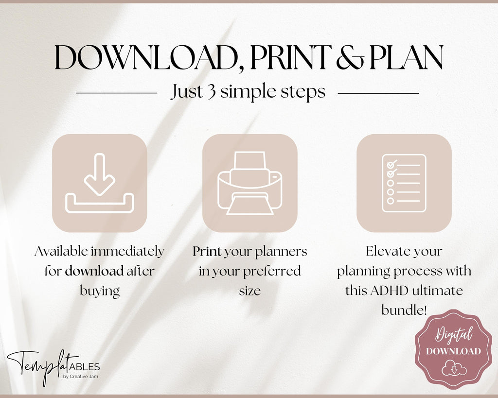 Ultimate ADHD Planner Bundle | ADHD Neurodivergent Daily Life Planner