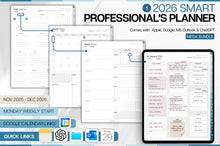 Load image into Gallery viewer, 2026 Digital Planner MEGA BUNDLE for Professionals | Daily Planner, Project Planner, Digital Notebook &amp; Meeting Notes, Smart Apple Links
