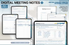 Load image into Gallery viewer, 2026 Digital Planner MEGA BUNDLE for Professionals | Daily Planner, Project Planner, Digital Notebook &amp; Meeting Notes, Smart Apple Links
