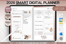 Load image into Gallery viewer, 2026 Digital Planner | BROWN GoodNotes Planner With Daily, Weekly &amp; Monthly Planner | SMART Apple, ChatGPT, Google Integration links
