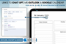 Load image into Gallery viewer, 2026 Digital Planner MEGA BUNDLE for Professionals | Daily Planner, Project Planner, Digital Notebook &amp; Meeting Notes, Smart Apple Links
