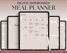 Load image into Gallery viewer, GoodNotes Meal Planner | Digital Planner | Luxury Weekly Meal Plan for your iPad | with grocery lists &amp; more
