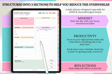 Load image into Gallery viewer, 2026 ADHD Daily Planner, COLORFUL GoodNotes Digital Planner for Neurodivergents, Brain Dump, iPad to do list, cleaning, Smart Apple Links
