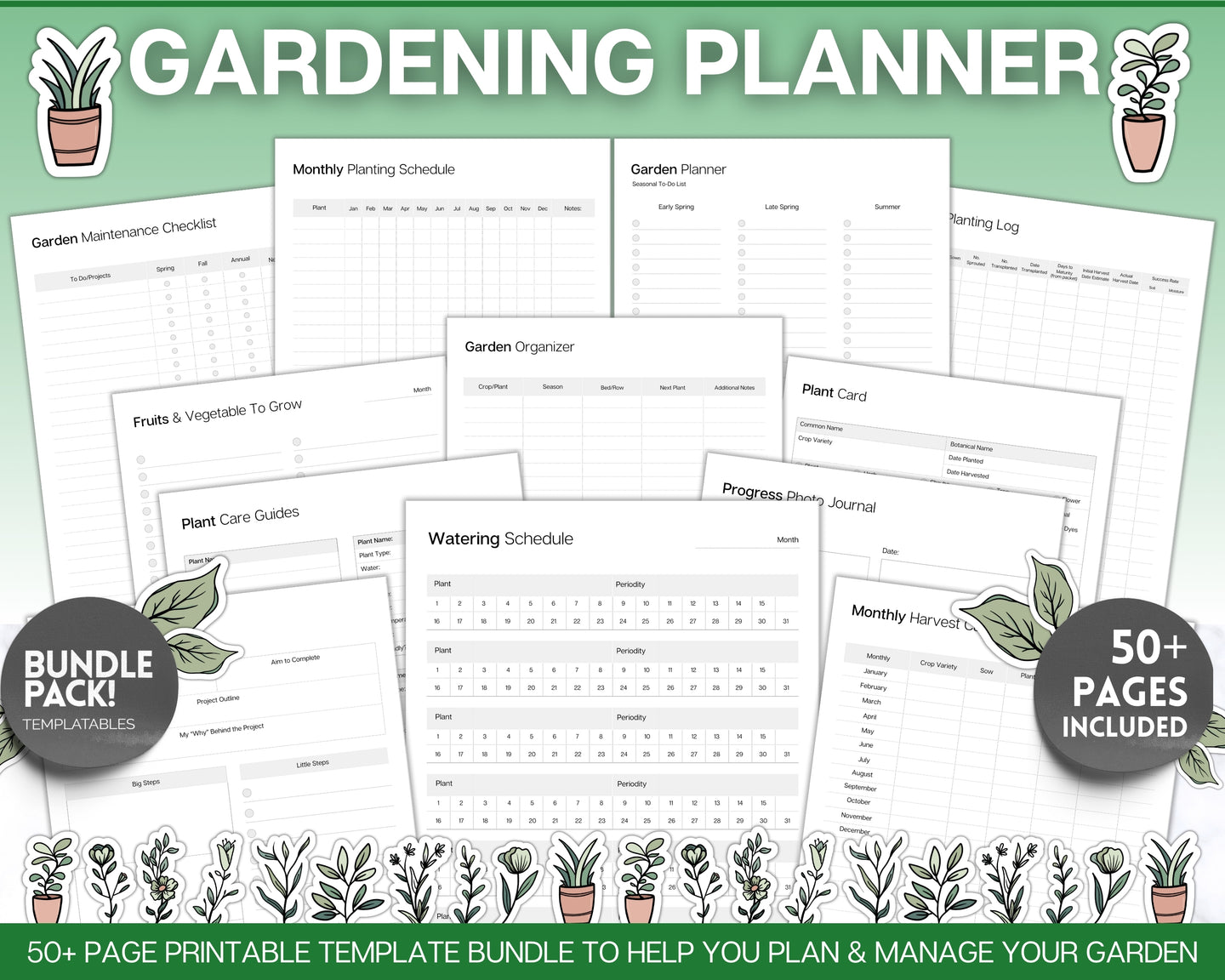 2024 Garden Planner | Gardening Planner With Plant Journal, Planting Calendar, Plant Care, Seed Starting, Garden Book & Plant Notes | Mono