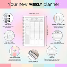 Load image into Gallery viewer, Weekly &amp; Hourly Planner Organizer | Weekly Schedule, To Do List, Productivity Planner &amp; Time Management | A5 Pastel Rainbow
