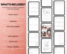 Load image into Gallery viewer, Digital Travel Planner | iPad &amp; GoodNotes Travel Journal, Packing List &amp; Travel Itinerary for Vacations &amp; Trips
