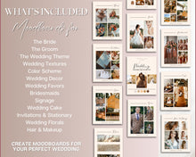 Load image into Gallery viewer, Ultimate Wedding Mood Board Template | Includes Editable Wedding Vision Board, Digital Vision board, Wedding Binder, Checklist, Theme &amp; Canva | Boho
