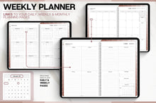 Load image into Gallery viewer, 2026 Digital Planner | BROWN GoodNotes Planner With Daily, Weekly &amp; Monthly Planner | SMART Apple, ChatGPT, Google Integration links

