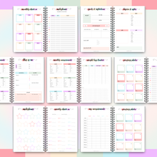 Load image into Gallery viewer, 12 Month Weight Loss Journal for Women | Pounds Lost &amp; Body Measurements Tracker | A5
