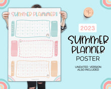 Load image into Gallery viewer, Kids Summer Calendar 2023 | Summer Poster, Summer Countdown, Printable Planner &amp; Checklist | Colorful Sky
