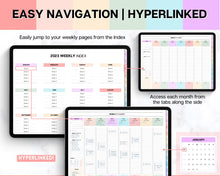 Load image into Gallery viewer, 2024 WEEKLY Hourly Digital Planner | Your Stylish Companion for iPad, Undated, GoodNotes, Digital Life Planner and Notability | Colorful
