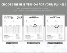 Load image into Gallery viewer, EDITABLE Order Form Template BUNDLE | 7 Order Form Canva Templates for Small Businesses
