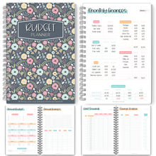 Load image into Gallery viewer, Budget Planner &amp; Monthly Bill Organizer | Finance Planner, Financial Savings, Debt, Income, Expenses, Spending &amp; Bill Trackers | A5
