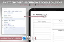 Load image into Gallery viewer, PROFESSIONAL'S Digital Planner, 2026 Daily Weekly, Monthly Planner, GoodNotes Planner, Undated Life Planner, iPad, SMART Apple links | MONO
