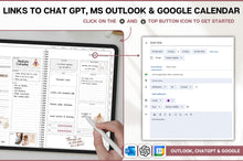 Load image into Gallery viewer, 2026 MINIMALIST Digital Planner | GoodNotes Planner With Daily, Weekly &amp; Monthly Planner | SMART Apple, ChatGPT, Google Integration links
