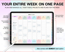 Load image into Gallery viewer, 2024 WEEKLY Hourly Digital Planner | Your Stylish Companion for iPad, Undated, GoodNotes, Digital Life Planner and Notability | Colorful
