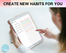 Load image into Gallery viewer, Digital Habit Tracker | Daily, Monthly &amp; Yearly Habit Tracker | Simple Goal &amp; Routine Tracker for GoodNotes &amp; iPad | Colorful
