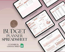 Load image into Gallery viewer, Budget Spreadsheet | Google Sheets Automated Budget Planner for Paychecks, Financial Planning and Savings | Lux
