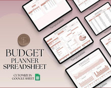 Load image into Gallery viewer, BOHO Budget Spreadsheet | Google Sheets Automated Budget Planner for Paychecks, Financial Planning and Savings | Lux
