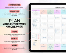 Load image into Gallery viewer, 2024 WEEKLY Hourly Digital Planner | Your Stylish Companion for iPad, Undated, GoodNotes, Digital Life Planner and Notability | Colorful
