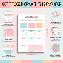 Load image into Gallery viewer, Brain Dump Notepad, To Do List, Productivity Planner Desk Pad, ADHD Daily Planner Note Pad | 50 Undated Tear Away Sheets A4
