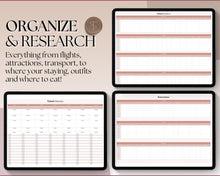 Load image into Gallery viewer, Digital Ultimate Travel Planner | Google Sheets Editable Travel Spreadsheet, Trip Expense Tracker, Packing List, Vacation Schedule | Nude
