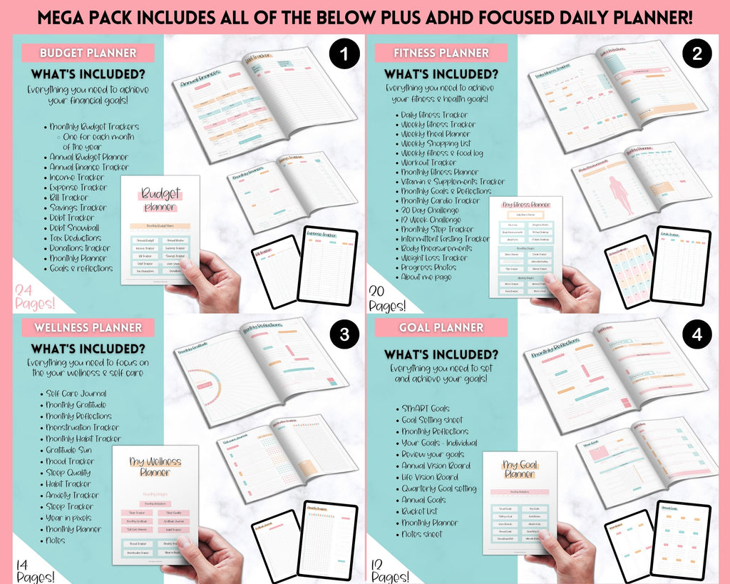 Ultimate ADHD Planner Bundle | ADHD Neurodivergent Daily Life Planner