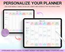 Load image into Gallery viewer, 2024 WEEKLY Hourly Digital Planner | Your Stylish Companion for iPad, Undated, GoodNotes, Digital Life Planner and Notability | Colorful
