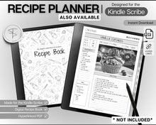 Load image into Gallery viewer, Weekly Meal Planner for the Kindle Scribe | Digital Meal Planner with Meal Plan Template, Meal Prep, Grocery List for Kitchen &amp; Food Menu
