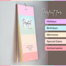 Load image into Gallery viewer, Perpetual Birthday &amp; Anniversary Calendar | Undated Wire-Bound Wall Calendar, 6"x12" | Premium 120gsm Paper
