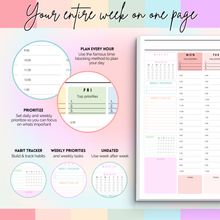 Load image into Gallery viewer, Weekly Hourly Planner Desk Pad | A4 Undated Time Blocking Notepad &amp; Weekly Schedule &amp; To Do List
