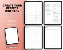 Load image into Gallery viewer, Digital Travel Planner | iPad &amp; GoodNotes Travel Journal, Packing List &amp; Travel Itinerary for Vacations &amp; Trips
