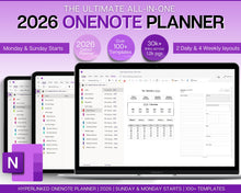 Load image into Gallery viewer, 2026 OneNote Digital Planner | OneNote Template for Daily, Weekly &amp; Monthly Planning | Minimalist
