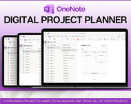 OneNote Project Planner! Includes Project Tracker, Project Management, Digital Planner, Work Schedule, Business, One Note Template, Gantt & Plan
