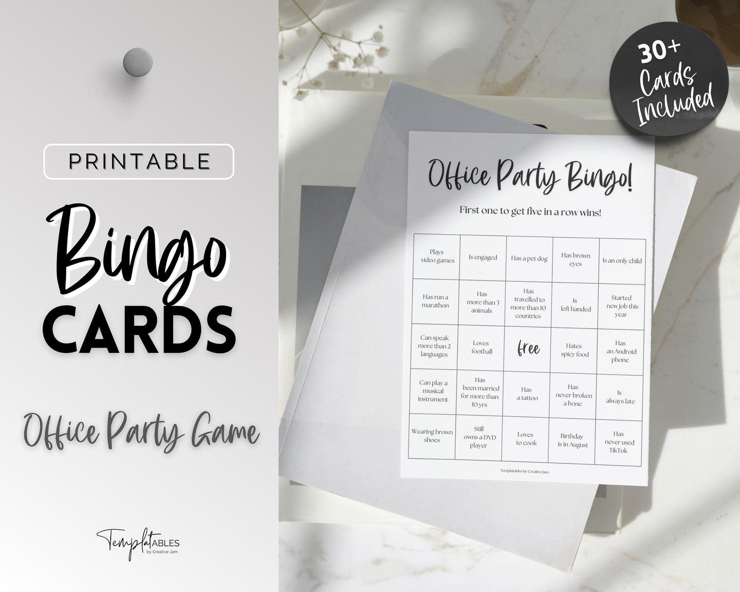 Office Bingo: Fun Icebreaker Game for Workplace, Retirement, and Get-to-Know-You Parties - Includes Human Bingo and Find the Guest Who
