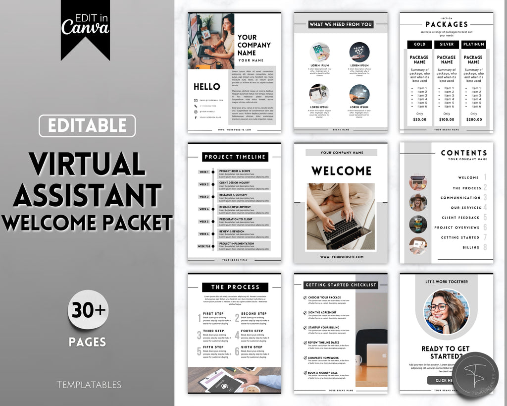 Virtual Assistant Introduction Sample Script Editable Virtual Assistant Welcome Packet | Great for Client Onboardings