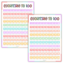 Load image into Gallery viewer, Counting to 100 Poster for Kids – A3 Double-Sided Educational Poster for Nursery, Preschool &amp; Home Learning
