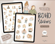 Load image into Gallery viewer, That Girl Aesthetic DIGITAL STICKERS | Digital Planner Sticker Pack for iPad &amp; GoodNotes | Boho Watercolor
