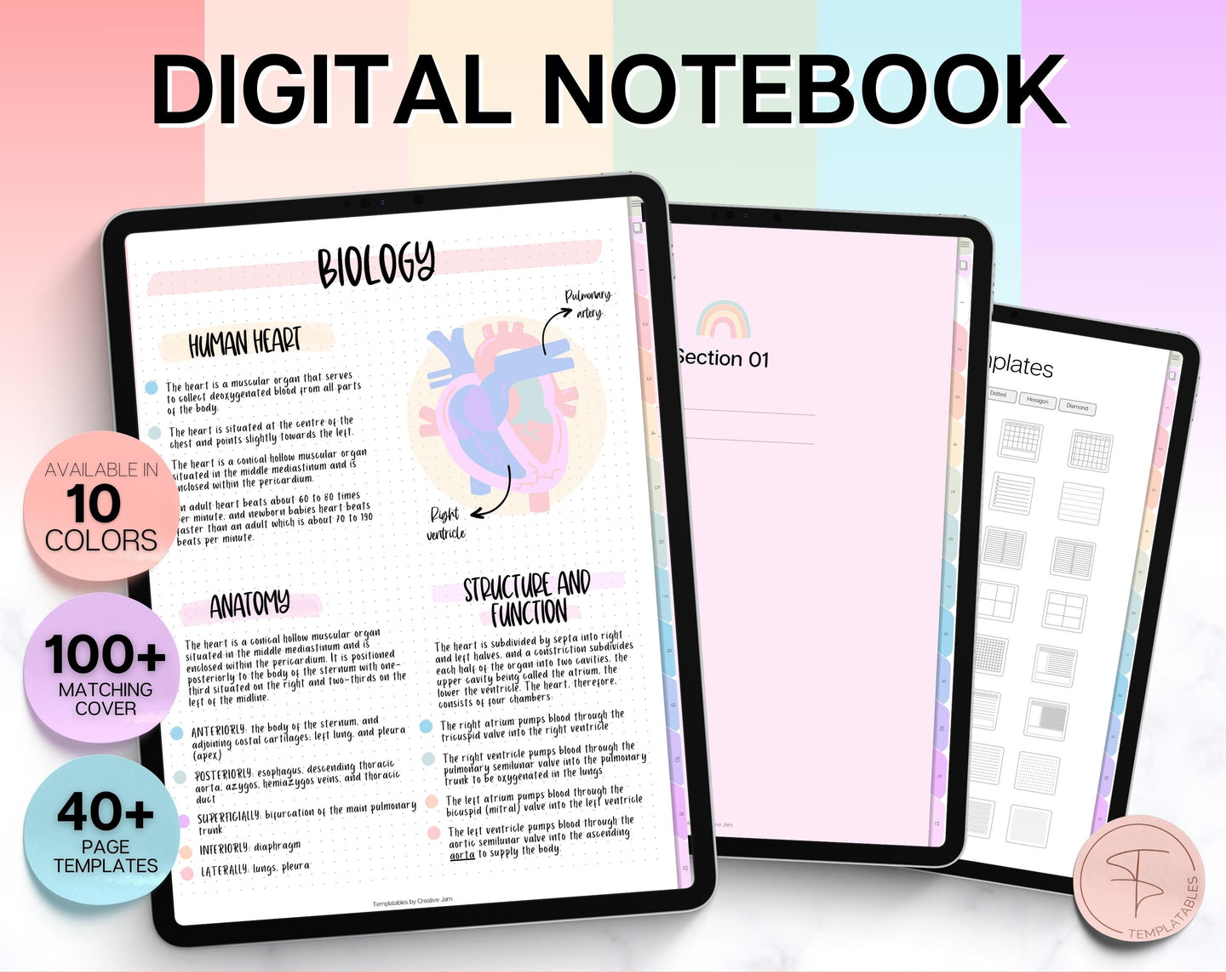 Digital Notebook | Hyperlinked Portrait Notebook with Aesthetic Covers and Note-Taking Templates for GoodNotes & iPad